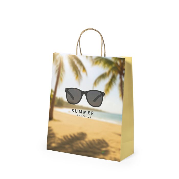 Bolsa Papel 100 g/m² Asas Torcidas 22 x 27 + 11 cm