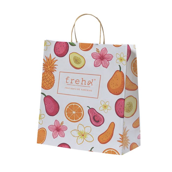 Bolsa Papel 100 g/m² Asas Torcidas 35 x 34 + 18 cm