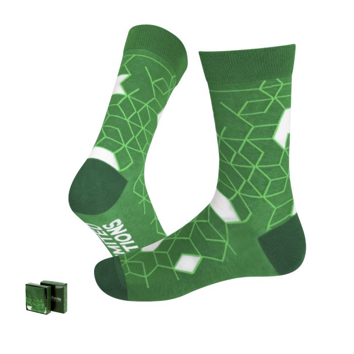 Par de Calcetines Largos Jacquard Algodón/ Poliéster/ Elastano