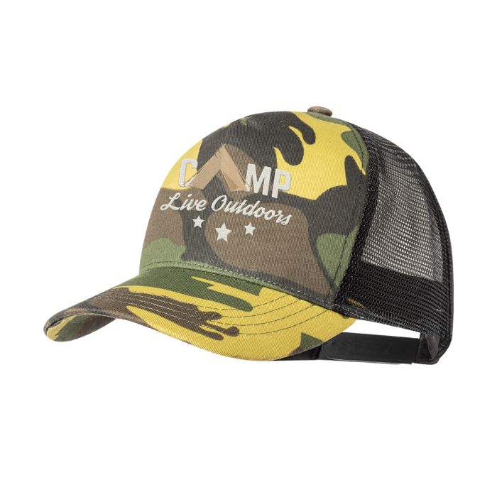 Gorra Trucker RPET Camuflaje 5 Paneles Redecilla