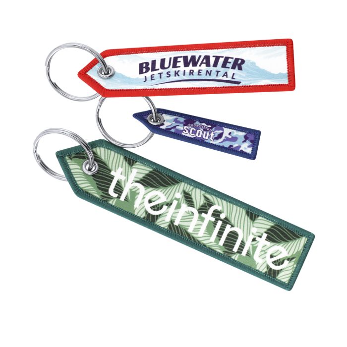 Llavero Tela. Sublimación Flecha