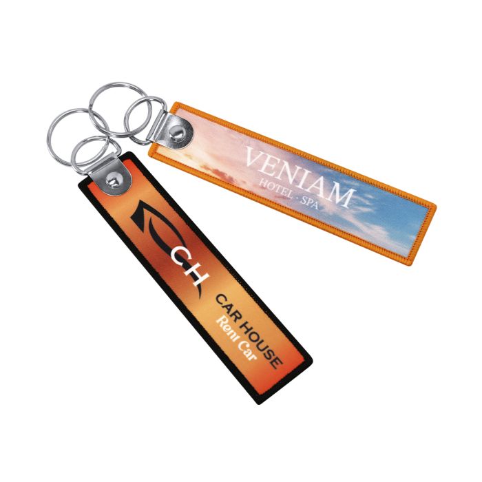 Llavero Tela. Sublimación Rectangular Accesorio Metálico