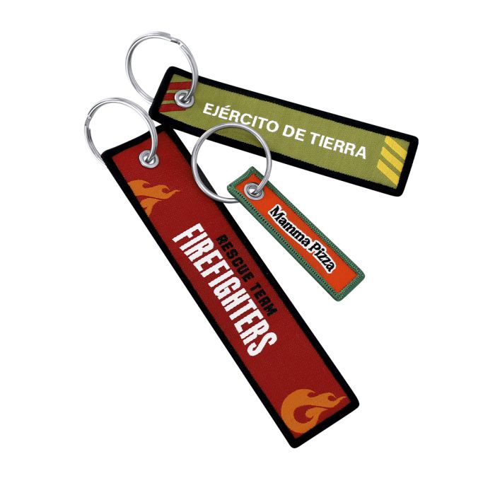 Llavero Tela. Tejido Rectangular