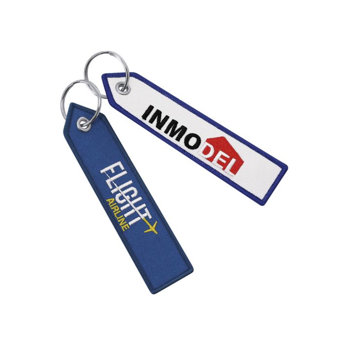 Llavero Tela. Bordado Flecha