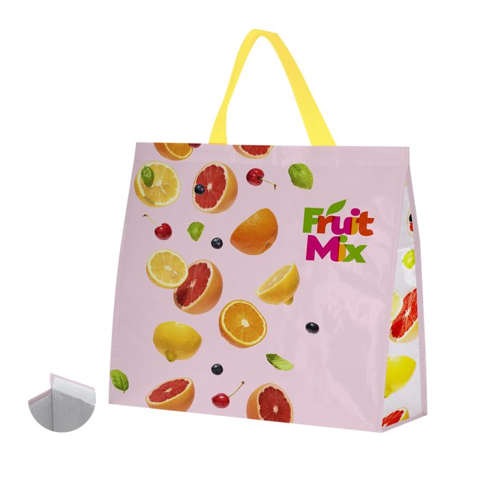 Nevera Bolsa PP Woven Laminado + Aluminio + Espuma. 34 x 34 x 17 cm